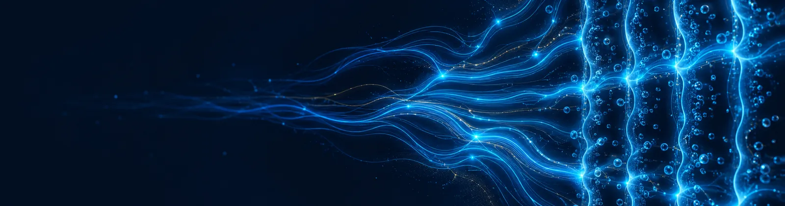 Render de un elemento de membrana de ósmosis inversa flotando con iluminación de estudio.